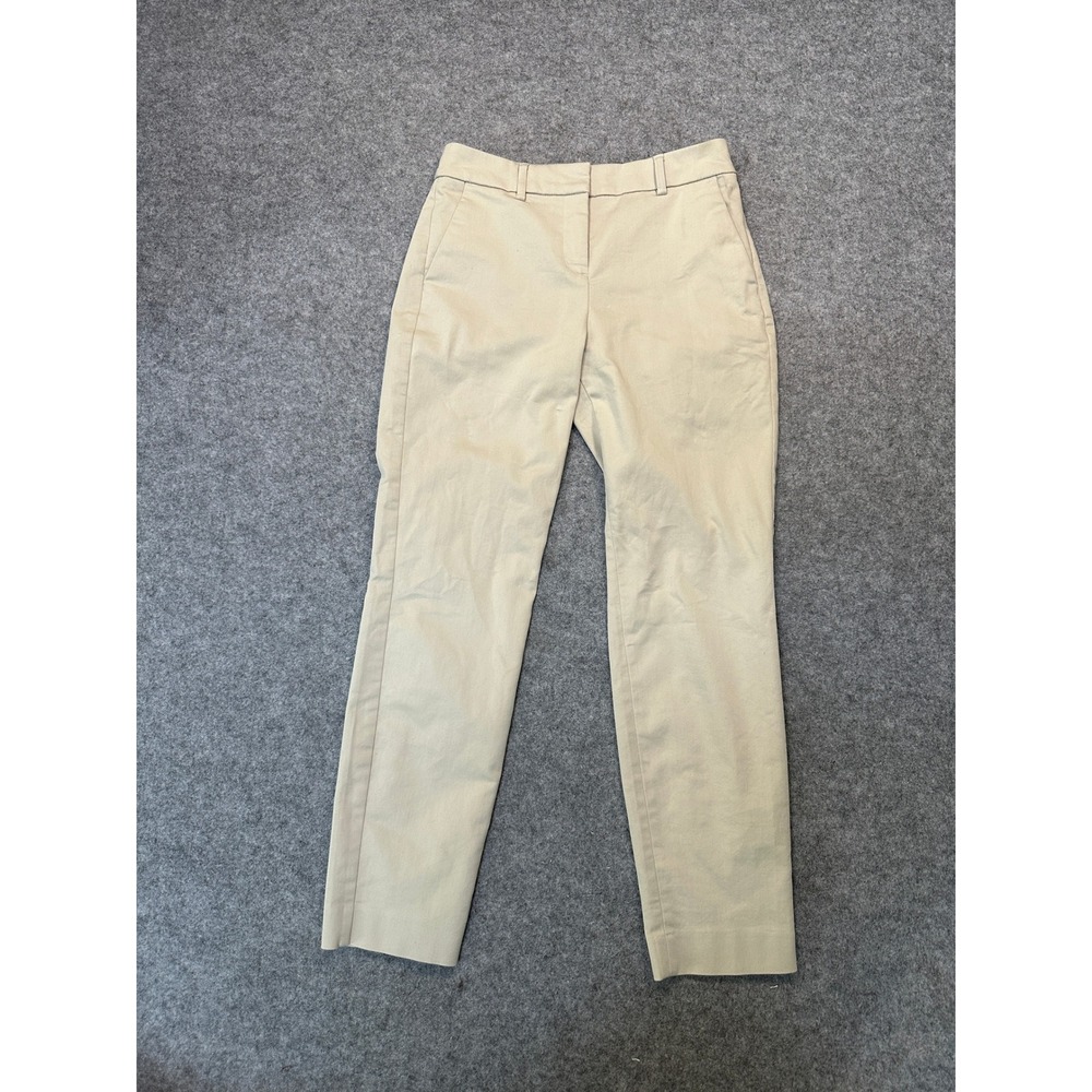 Express Columnist Ankle Dress Pants 0R Beige Khaki Mid Rise Stretch